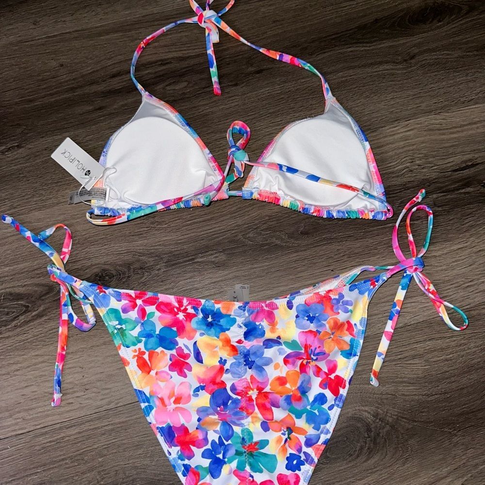 womens floral triangle bikini set size s - Picture 4 of 7